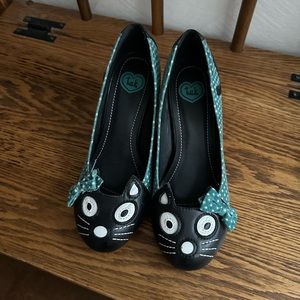 TUK rockabilly polka dot kitties US7